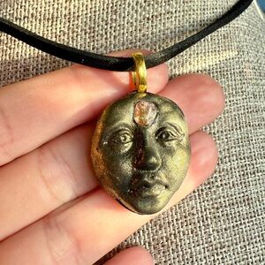 Handmade boho whimsigoth yellow tourmaline goddess necklace